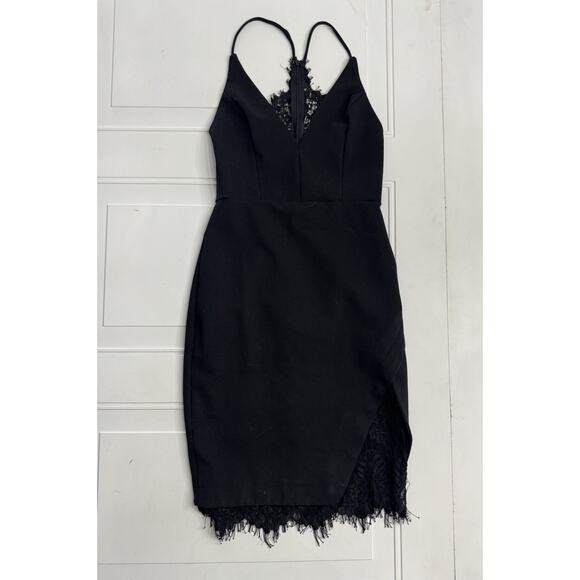 ASTR the Label Size Small Women’s Black Lace Fringe Cocktail Party Dress - Picture 1 of 6